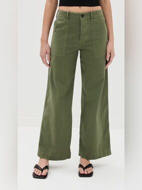 Nili Lotan Leon Boy Twill Pants - Camo Green - Size 2